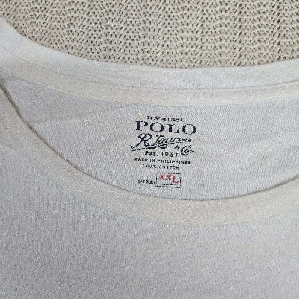 Polo Ralph Lauren Shirt Mens 2XL XXL White Crewneck Graphic Tee Short Sleeve